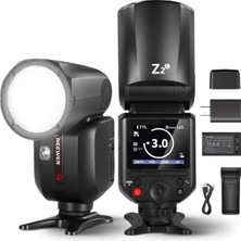 Neewer Z2PRO-C Canon Uyumlu 76W Yuvarlak Kafa Akülü Tepe Flaşı