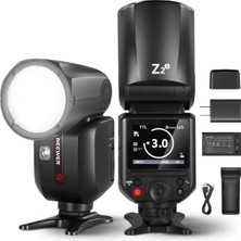 Neewer Z2PRO-S Sony Uyumlu 76W Yuvarlak Kafa Akülü Tepe Flaşı