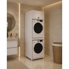 Alfimo Mobilya Çamaşır&kurutma Makinesi Dolabı Mdf Beyaz