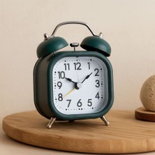 Royaleks Çift Zilli Metal Kasalı Işıklı Pilli Masa Çalar Saat (8.8 Cm)