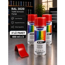 Presto Ral 3020 Trafik Kırmızısı Parlak Akrilik Sprey Boya 400 ml – 3’lü Paket