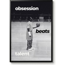 Icon Tablo Tutku Yeteneği Yener Siyah Çerçeveli Motivasyon Tasarım Tablo 35X50 Futbol