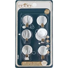 Royaleks Yuvarlak 6'li Metal Yapışkanlı Askı
