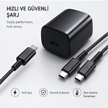 Koch Tech 25W Turbo Hızlı Şarj Adaptörü + Hasır Örgülü Type-C Kablo Seti, Pd Hızlı Şarj Destekli, Dayanıklı Kablo Yapısı, Güvenli ve Verimli Şarj, Telefon, Tablet ve Type-C Uyumlu Cihazlar Için