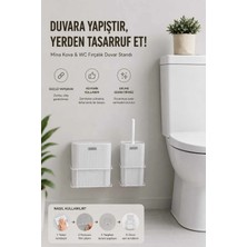 St. Morritz Beyaz Eko Magic Askılı Kare Mina 2'li Wc Kova ve Fırça Seti