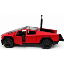 Kidzon Kırmızı Metal Elektrikli Pick-Up Oyuncak Araba Açılır Kapılı Çekmeceli Bagajlı Model Araç