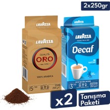 Lavazza Decaf, Qualita Oro Öğütülmüş Filtre Kahve 2'li Tanışma Paketi | 250 gr x 2 Paket