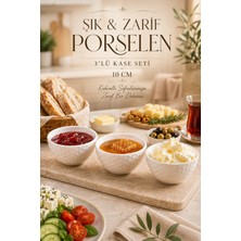 Porsima Dora 3'lü Porselen Çerezlik ve Kahvaltılık Kase Seti – 10 cm Kabartmalı / Puantiyeli Beyaz Sosluk & Ikramlık Kase