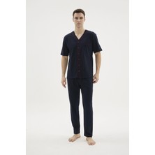 Cm Store Kocabey 2113V.YAKA Boydan Düğmeli Pijama Takım
