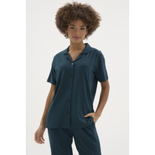 Cm Store Kocabey KKT-26150K Kadın Apaj Yaka Boydan Düğmeli Pijama Takımı