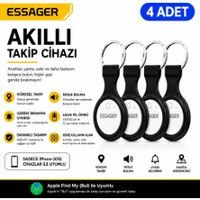 Essager 4 Adet Set Akıllı Smarttag Takip Cihazı iPhone Ios Uyumlu Konum Bulucu Anahtar Çanta Valiz Takip Cihazı