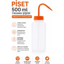 Labolist Piset 500 ml - Yıkama Şişesi Geniş Boyun Turuncu Kapak