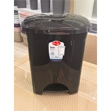 St. Morritz 30 Lt Pedallı Plastik Çöp Kovası Siyah Iç Kovalı