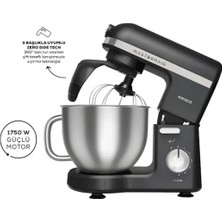 St. Morritz Mastermaid Chef Pro Çift Kollu Stand Mikser Matte Black Silver 1750 W