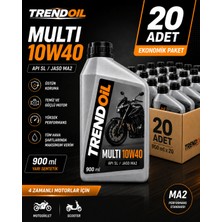Trendoil Multi 10W40 Scooter ve Motosiklet Motor Yağı Apı Sl Jaso Ma2 900ML 20'li Ekonomik Paket