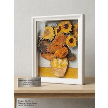 Mercanco Van Gogh Günebakanlar 3D Rölyef Ahşap Çerçeveli Tablo (22X17 Cm)