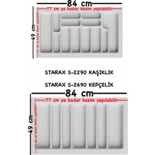 St. Morritz S-2290-WP Çekmece Içi Kaşıklık/kepçelik 90LİK Modül Beyaz En:84-78 D:49-41CM Arası Kesilir