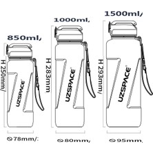 Brf Store Veltrolab Uzspace Fiftyfifty Pipetli Mega Boy 1500ML Tritan Su Matarası Turkuaz