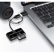 Brf Store Veltrolab Type-C Micro USB 3in1 Sd Micrsd Kart Okuyucu Otg Çevirici Kablosu
