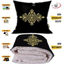 Caisya Butik Motif Desenli Opsiyonel Battaniyeli Hediye Yastık 38X38CM