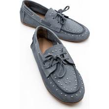 İx Dusty Loafer Kadın Hakiki Süet Kaymaz Termotaban Loafer Ayakkabı
