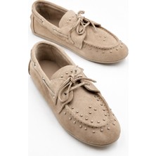 İx Dusty Loafer Kadın Hakiki Süet Kaymaz Termotaban Loafer Ayakkabı