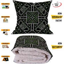 Caisya Butik Etnik Desenli Opsiyonel Battaniyeli Hediye Yastık 38X38CM