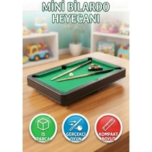 Farbu Oyuncak Mini Pool Bilardo Seti - 30 cm Taşınabilir Çocuk Masaüstü Eğitici ve Eğlenceli Bilardo Oyun Seti