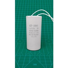 Tech CBB60 5mf 400V ~ 450V Plastik 2 Kablolu Daimi Kondansatör 30X53MM