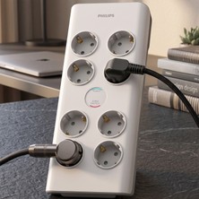 Philips SPN7080WA 8'li Akım Korumalı Priz - Beyaz