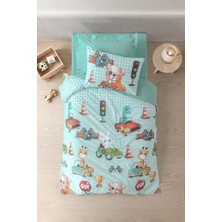 Cotton Box Junior Tek Kişilik Nevresim Takımı Vroom Mint