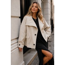 Kadın Kadifemsi Taş Geniş Kesim Oversize CEKET-0050840367