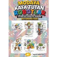 Enine Boyuna Eğitim Komik Melez Robotlar – 35 Karakter Boyama Kitabı