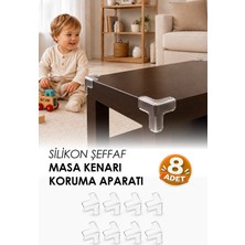 Omilife Şeffaf 8'li Silikon Masa Köşe Koruyucu Kenar Koruma Aparatı Çocuk Güvenlik Tamponu