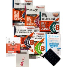 Günay Yayınları Bumerang 8.sınıf 5'li Set+Ankara Yayınları ve Gizli Yayınları Deneme+Çanta Süsü+Vantuz