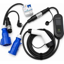 Gümrük Bey Ev Charger 7kw 32A Taşınabilir Elektrikli Araç Şarj Cihazı Tip 2 5m - 110V-250V Ac Priz Adaptör