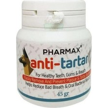 Pharmax Antitartar Toz 45 gr (Kedi Köpek Ağız Kokusu Giderici, Diş Taşı ve Plak Önleyici, Fırçalamasız Yosun Bazlı Veteriner Diş Bakım Tozu)