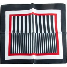 Marsilyan™- Çizgili Desenli Zr Şifon Fular 50*50 cm