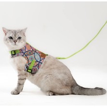 Brf Store Sidelyasell Kaçış Önleyici Kedi Gezdirme Tasması ve Küçük Irk Köpek Gezdirme Tasması (M, Etnik Yeşil