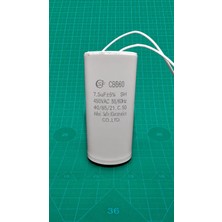 Tech CBB60 7,5mf 400V ~ 450V Plastik 2 Kablolu Daimi Kondansatör 35X64MM