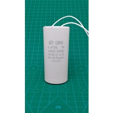 Tech CBB60 8mf 400V ~ 450V Plastik 2 Kablolu Daimi Kondansatör 35X64MM