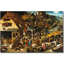Brf Store Sidelyasell Pieter Bruegel - Dutch Proverbs Tablo-60 x 80 cm Yatay