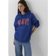Belirtilmemiş Mavı M1600361 Mavı Logo Kapusonlu Sweatshırt