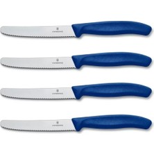 St. Morritz 6.7832 Swissclassic 11CM Domates & Sosis Bıçağı Mavi 4lü Set