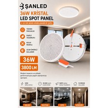 ŞANLED 36W Kristal Beyaz Işık LED Spot Panel 3800 Lümen 2-22 cm Ayarlanabilir Çaplı Tavan Aydınlatma 1 Adet