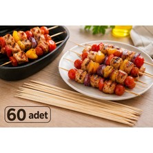 Sihome 60'lı Bambu Çöp Şiş Ahşap Şiş Kebap Şişi Mangal ve Barbekü Şişi