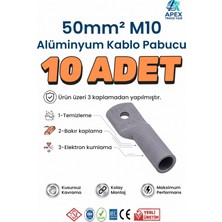 Sutem 50MM M10 Skp Sıkmalı Alüminyum Kablo Pabucu - 10'lu Paket