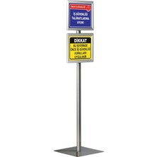 St. Morritz 2 Katlı Menü Bilgilendirme Yönlendirme Panosu A4 (21X30) Gri