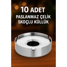 St. Morritz 10 Adet ! Lüks Büyük Boy Paslanmaz Kapalı Cafe Ev Tipi Küllük Kül Tablası