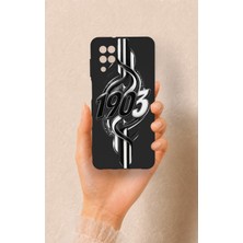 Vip Case Samsung A12 Uyumlu Siyah Beyaz Sarmaşık Desenli Silikon Kılıf